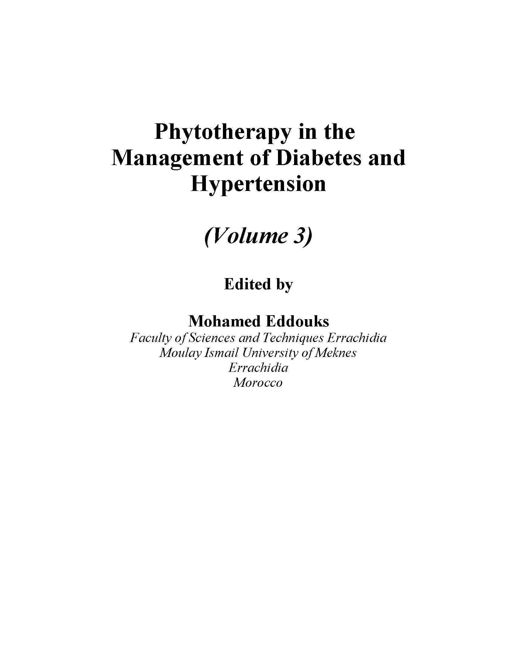 Phytotherapy in the Management of Diabetes and Hypertension