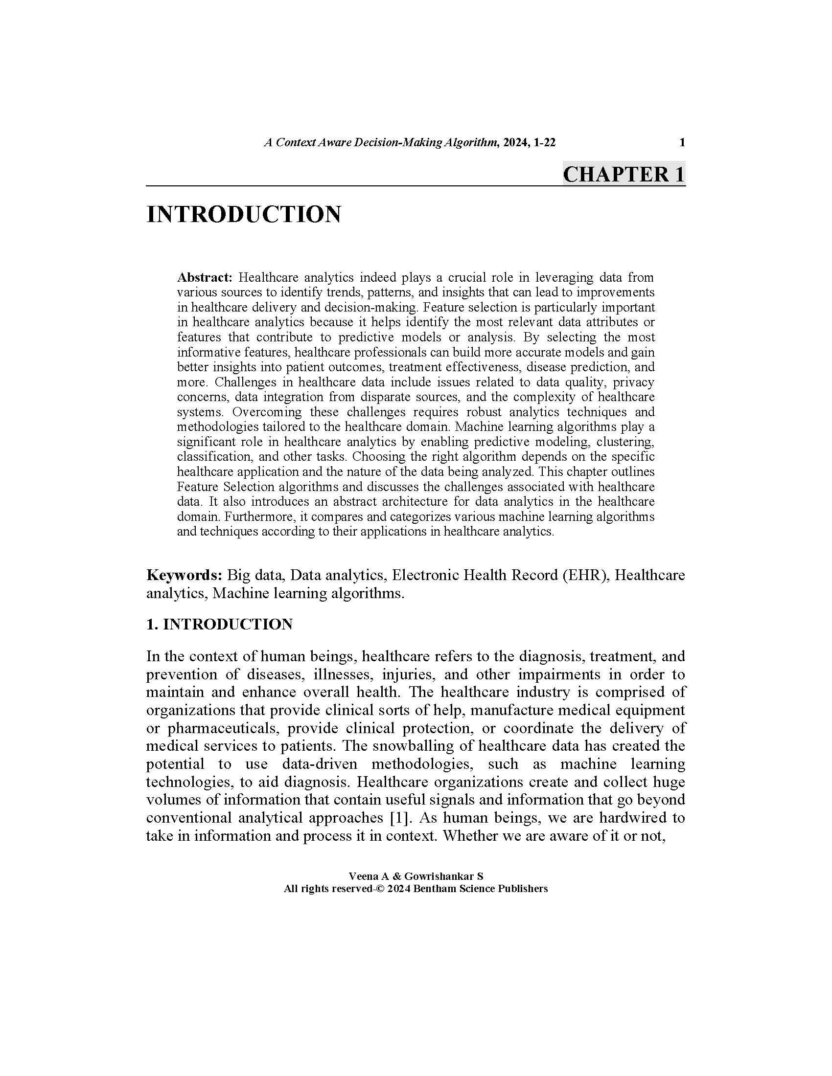 A Context Aware Decision- Making Algorithm for Human- Centric Analytics ...